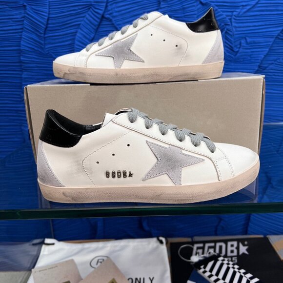 Golden Goose White and Gray Distressed Sneakers - Picture 1 of 6